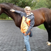 One by one members posed with one of the stallions