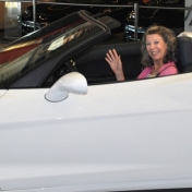 Ruth Wolfe tries out the 427 convertible corvette