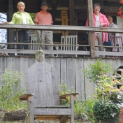 On the back porch at Snug Hollow