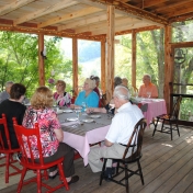 Lunch on the screened-in porch at Snug Hollow