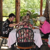 Lunch on the screened-in porch at Snug Hollow