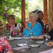 Lunch on the screened-in porch at Snug Hollow